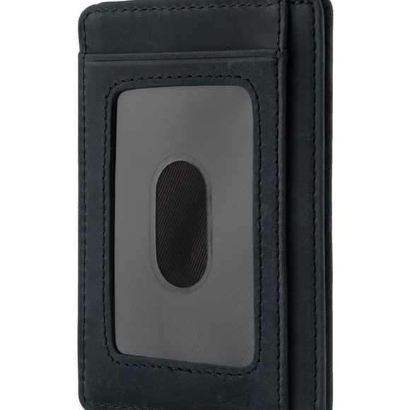 NEW Travelambo Front Pocket Minimalist 100% Leather Slim Wallet RFID Blocking - Picture 5 of 7